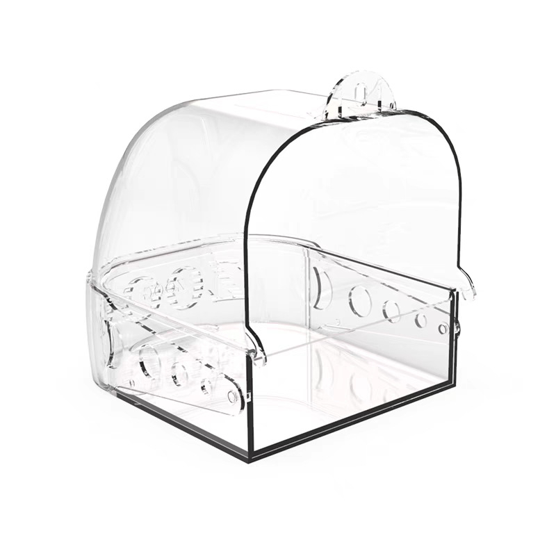 Tangrui papagáj fürdőkád, szökésgátló fürdőkád, tigrisbőr, fekete, főnix, magas, átlátszó, külső, panorámás, madárfürdőszoba