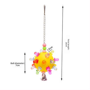 Papagoi noka jahvatav ja näriv mängupall igavuse leevendamiseks ja ventilatsiooniks, närimismänguasi väikestele ja keskmise suurusega papagoidele, intellektuaalne mänguasi, linnupuuri kaunistus