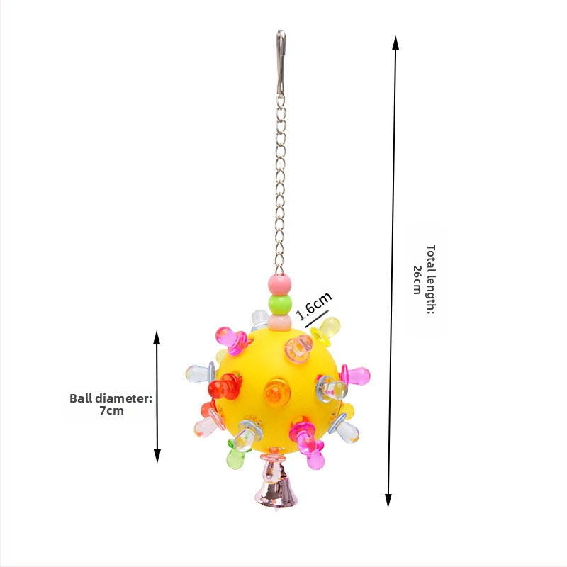 Papagoi noka jahvatav ja näriv mängupall igavuse leevendamiseks ja ventilatsiooniks, närimismänguasi väikestele ja keskmise suurusega papagoidele, intellektuaalne mänguasi, linnupuuri kaunistus