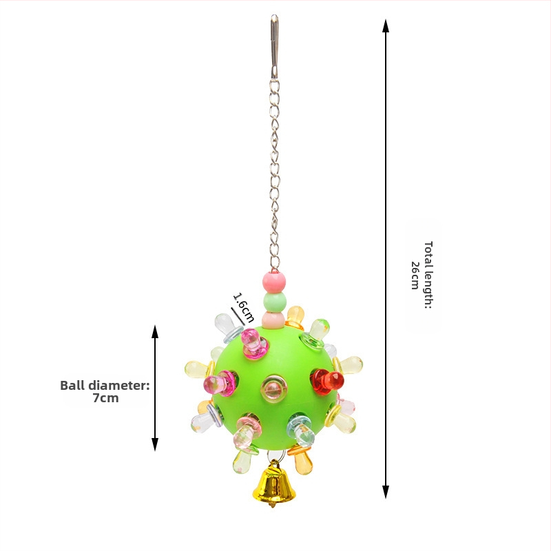 Papagoi noka jahvatav ja näriv mängupall igavuse leevendamiseks ja ventilatsiooniks, närimismänguasi väikestele ja keskmise suurusega papagoidele, intellektuaalne mänguasi, linnupuuri kaunistus