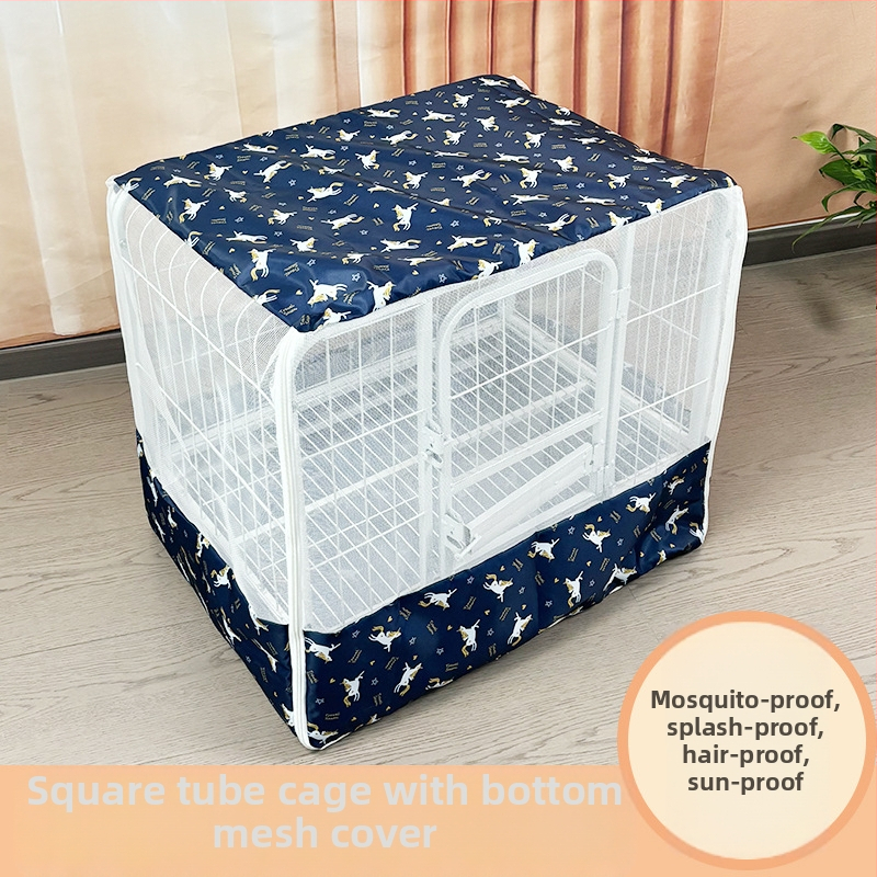 Négyzet alakú csőből készült kutyaketrec szúnyogháló, nagy kutyaketrec háló, univerzális kisállatketrec háló minden évszakra, kisállatketrec kiegészítők, szúnyogbiztos