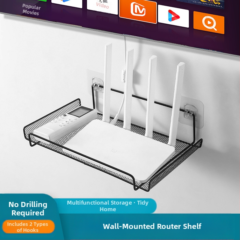 Router elhelyezési állvány TV set-top box tároló állvány fali ütésmentes fali konzol wifi tárolódoboz konzol