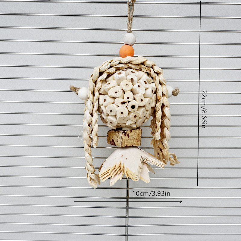 Madárjátékok Papagáj Rattan labda Rágózsinór Madárkalitka Szalma Szőtt Fa Virág Stresszoldó Unalomoldó Rágó Függő Dekoráció Nagykereskedelem