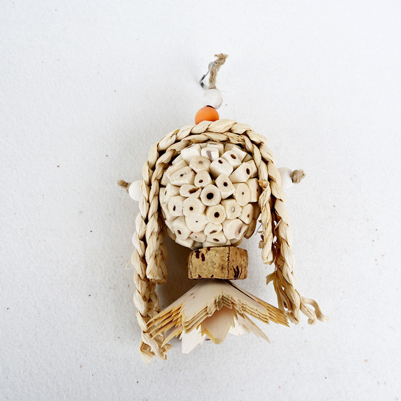 Madárjátékok Papagáj Rattan labda Rágózsinór Madárkalitka Szalma Szőtt Fa Virág Stresszoldó Unalomoldó Rágó Függő Dekoráció Nagykereskedelem