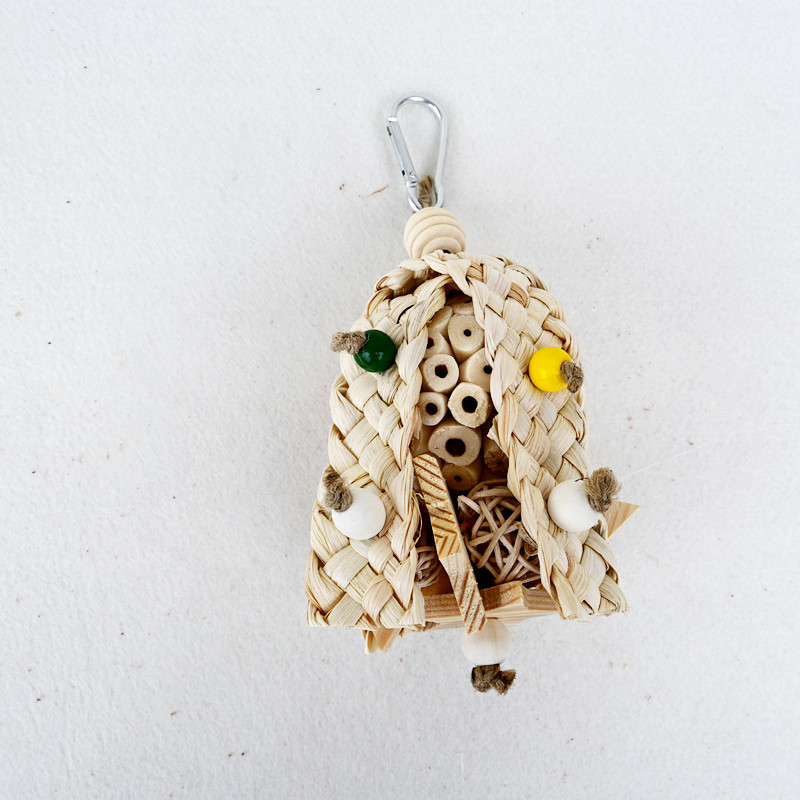 Madárjátékok Papagáj Rattan labda Rágózsinór Madárkalitka Szalma Szőtt Fa Virág Stresszoldó Unalomoldó Rágó Függő Dekoráció Nagykereskedelem