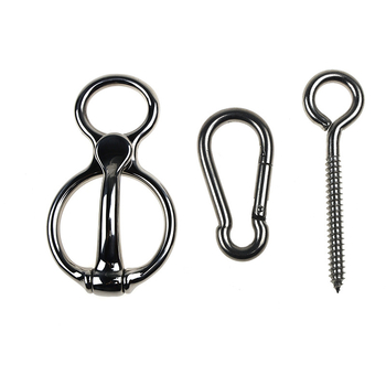 Nerūsējošā tērauda zirga piekabes āķis. Zirga virves lēnas atbrīvošanas ierīce lēni atbrīvo zirga virvi, kad zirgs nokrīt vai ir nobijies.