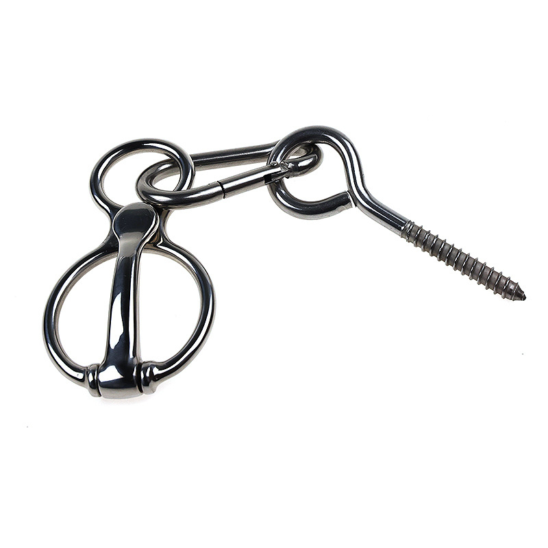 Nerūsējošā tērauda zirga piekabes āķis. Zirga virves lēnas atbrīvošanas ierīce lēni atbrīvo zirga virvi, kad zirgs nokrīt vai ir nobijies.