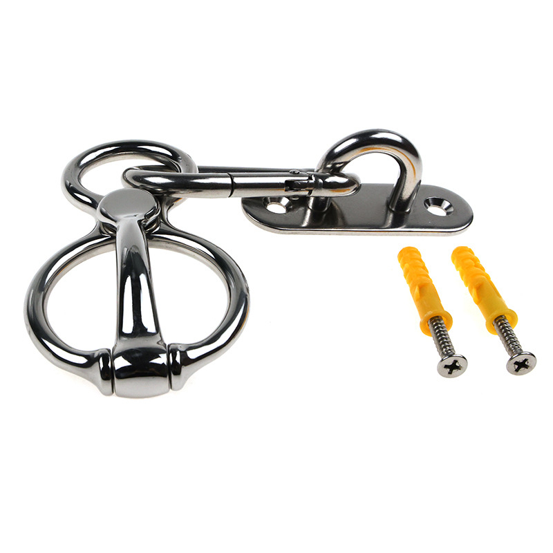 Nerūsējošā tērauda zirga piekabes āķis. Zirga virves lēnas atbrīvošanas ierīce lēni atbrīvo zirga virvi, kad zirgs nokrīt vai ir nobijies.