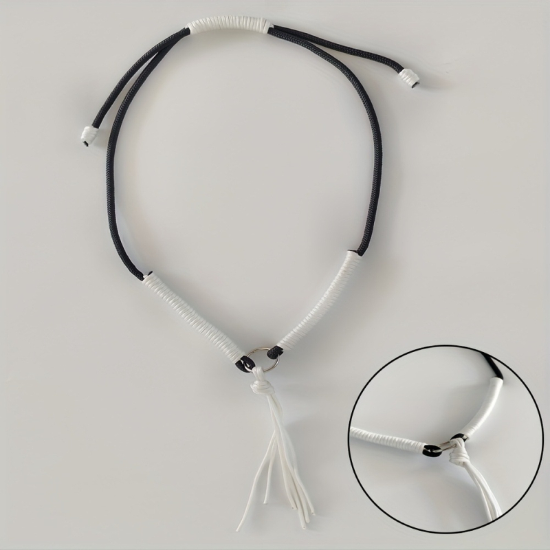 Ръчно тъкан пръстен за врата на кон с пискюл, въже за врата на кон за езда и обучение на коне, юзди за коне, каишка за врата на кон, декоративни аксесоари за врата на коне