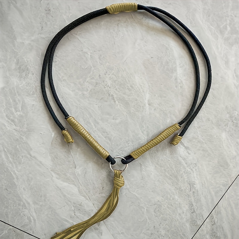 Ръчно тъкан пръстен за врата на кон с пискюл, въже за врата на кон за езда и обучение на коне, юзди за коне, каишка за врата на кон, декоративни аксесоари за врата на коне