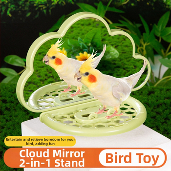 Βάση παιχνιδιού παπαγάλου-πουλιού με καθρέφτη για την ανακούφιση της πλήξης, δέρμα τίγρης, παιωνία, ξουανφένγκ, δάγκωμα, ραβδί πλατφόρμας, βάση κλουβιού πουλιών, παιχνίδι με στύλο