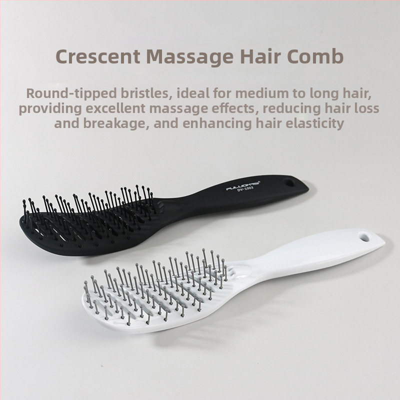 Готов гребен за мъжка прическа от производителя, малък извит гребен, гладка коса, деветредов гребен с широки зъби, фризьорски инструмент, гребен за стилизиране с маслена глава