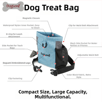 Lemmikloomade kaasaskantav koeratreeningu suupistekott lõuendikott koeratoidu vöökott õues kasutamiseks mõeldud koeratreeningu varustus koera jalutamiseks lemmikloomatarbed