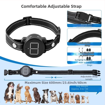 Piiriülene uus toode lemmikloomade haukumisvastane seade koeratreeningseade haukumisvastane kaelarihm automaatne haukumisvastane koer puldiga elektrilöögi vibratsiooniheli
