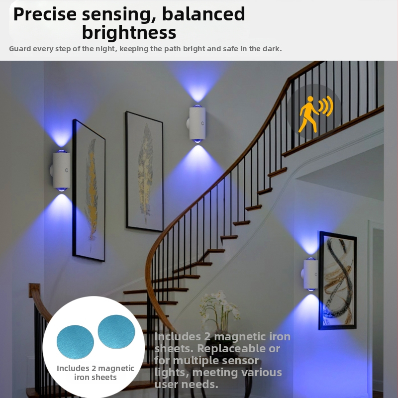 Трансгранични нови продукти интелигентно управление цветна градиентна атмосфера нощна светлина човешко тяло индукционна лампа с дълга издръжливост