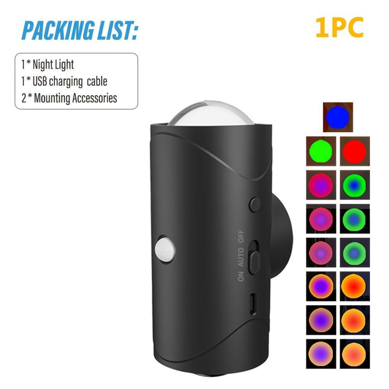 Piiriülesed uued tooted intelligentne juhtimine värviline gradientatmosfääri öövalgus inimkeha induktsioonlamp pikk vastupidavus