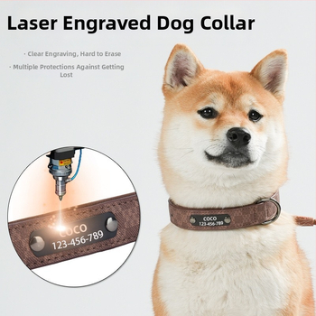 Κολάρο σκύλου διασυνοριακής χρήσης από βαμβάκι με δυνατότητα χάραξης, ετικέτα σκύλου Retro Anti-Lost, μεγάλο, μεσαίο και μικρό κολάρο σκύλου