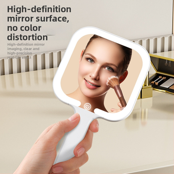 Ръчно огледало с LED огледало за грим, преносимо огледало за тоалетка с лампа, огледало за грим за спалня, персонализирано огледало за грим
