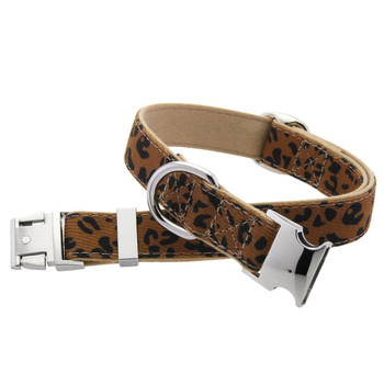 Κολάρο σκύλου μόδας, κολάρο γάτας, κολάρο έλξης από κράμα αλουμινίου, εξαιρετικά λεπτό κολάρο κατοικίδιων, κολάρο σκύλου με βαθύ πάτο, κολάρο σκύλου με λεοπάρ σχέδιο