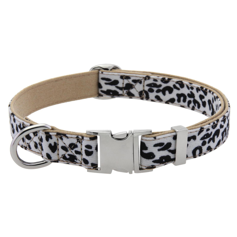 Divatos kutyanyakörv macskanyakörv ötvözetből készült húzókötél ultravékony kisállatnyakörv mély aljú leopárdmintás kutyanyakörv