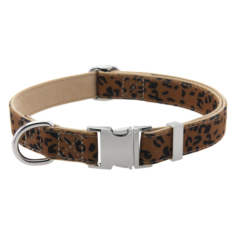 Divatos kutyanyakörv macskanyakörv ötvözetből készült húzókötél ultravékony kisállatnyakörv mély aljú leopárdmintás kutyanyakörv