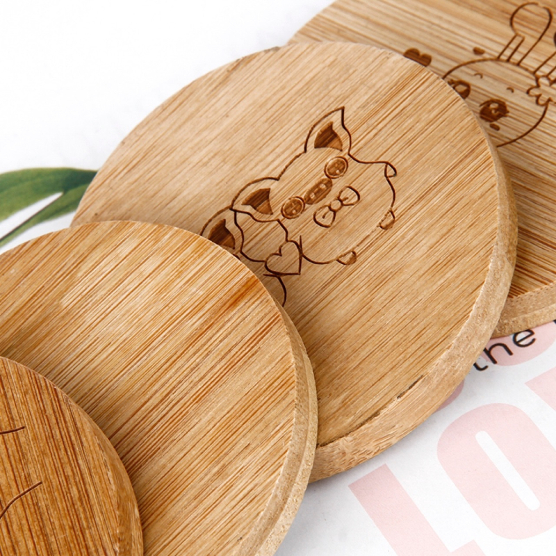 Преносимо огледало от бамбук, дървено преносимо мини козметично огледало, малко кръгло огледало с гравиране, лазерно гравиране на лого