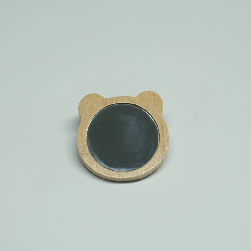 Преносимо огледало от бамбук, дървено преносимо мини козметично огледало, малко кръгло огледало с гравиране, лазерно гравиране на лого