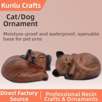 Gyanta Macskák és Kutyák Curns Díszek Fa Utánzat Textúra Baromfi Állatmodell Kisállat Temetési Díszek