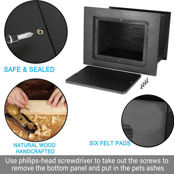 Голяма дървена урна с фоторамка, погребални принадлежности, паметник на домашни любимци, животински свят, кутия за съхранение на погребален прах