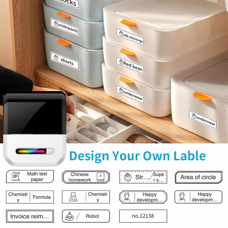 Νέο διασυνοριακό αυτοκόλλητο μικρό φορητό ασύρματο θερμικό εκτυπωτή Bluetooth με πτερύγια τσέπης παντελονιών μίνι μηχανή ετικετών U1