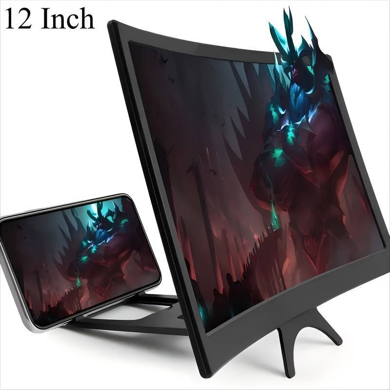 Temu Cross-Border Labeling L6 Извит екранен усилвател 12-инчов мобилен телефон усилвател ултра-прозрачна лупа мързелив държач