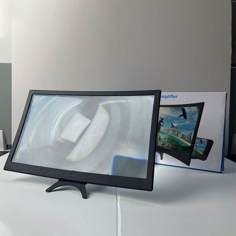 Temu Cross-Border Labeling L6 Извит екранен усилвател 12-инчов мобилен телефон усилвател ултра-прозрачна лупа мързелив държач