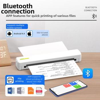 Mini termoprinter traadita ühendusega mobiiltelefoni printimise testpaberi printer Bluetooth-ühendusega tätoveeringuprinter