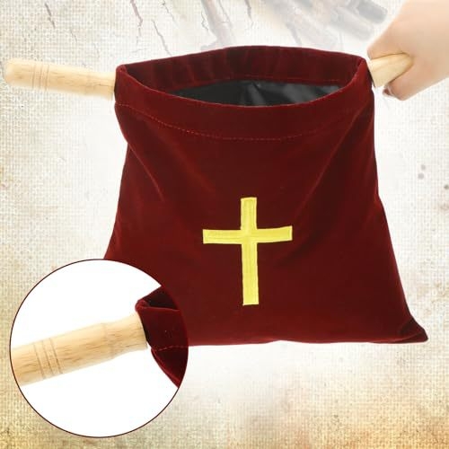 Bažnyčios atsidavimo krepšys, siuvinėtas kryžius, didelis ir vidutinis, mažas dydis, korėjietiškas ir amerikietiškas leidimas, Singapūro leidimas, piniginė su monetomis