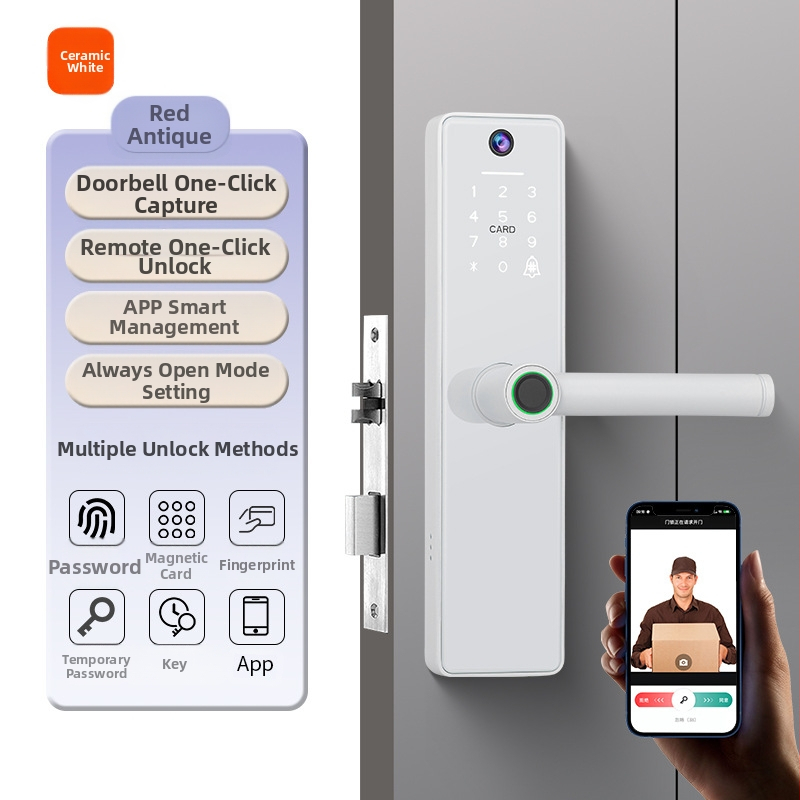 Grafiti kaķa acs pirkstu nospiedumu slēdzene attālinātai istabai koka durvju swipe karte viedā slēdzene biroja guļamistaba pārrobežu jauna modeļa īres māja