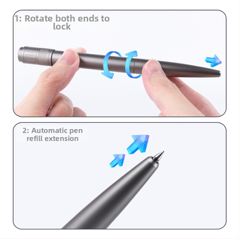 HPO rotējošas vārpstas pildspalva ar alumīnija sakausējumu, dekompresijas rotējoša gēla pildspalva, metāla, augstas klases rotējoša pildspalva, izturīga, rokas sajūtas dekompresijas paraksta pildspalva