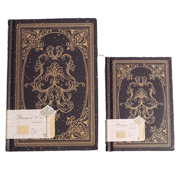 A5 A6 kullatud retro kumer ümarseljaga valge silmakaitsepaber, mida saab siidist järjehoidjaraamatuga 180 kraadi ulatuses laotada.