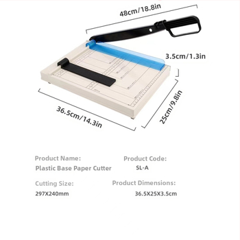 Noliktavā esošs A4 papīra griezējs, foto giljotīna, papīra apgriešanas ierīce, skolēnu kancelejas preču griezējs, skolas un biroja lietošanai