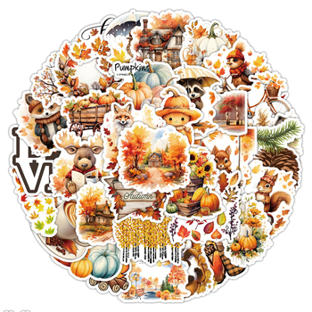 50 határokon átnyúló új őszi tájkép graffiti matrica őszi erdő aranyos állatdekoráció mobiltelefon matricák nagykereskedelem