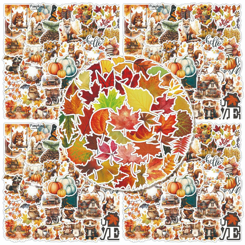 50 határokon átnyúló új őszi tájkép graffiti matrica őszi erdő aranyos állatdekoráció mobiltelefon matricák nagykereskedelem