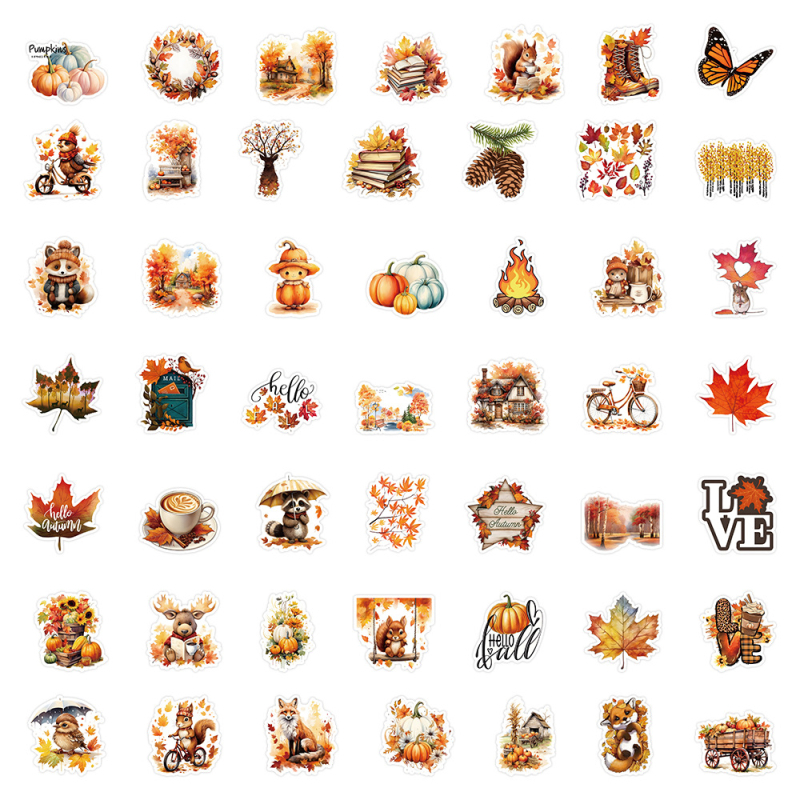 50 határokon átnyúló új őszi tájkép graffiti matrica őszi erdő aranyos állatdekoráció mobiltelefon matricák nagykereskedelem