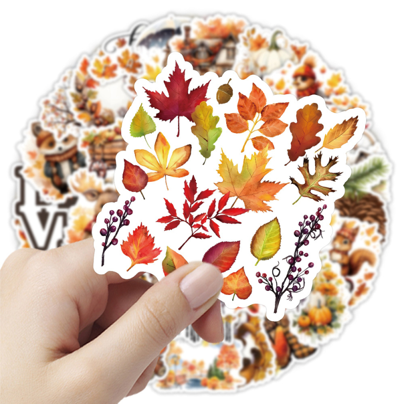 50 határokon átnyúló új őszi tájkép graffiti matrica őszi erdő aranyos állatdekoráció mobiltelefon matricák nagykereskedelem