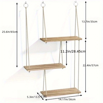 Puidust hoiuriiul, elutoa seinale riputatav köiega dekoratiivne riiul, väike lilleriiul, vannitoatarvete riiul, dokumendiriiul, täispuidust hoiuriiul