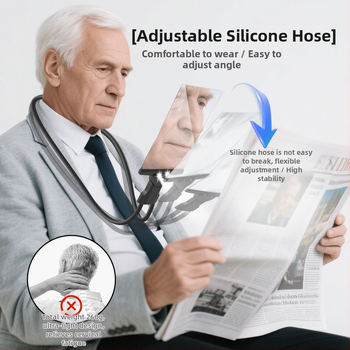 Specialus didinamasis stiklas vyresnio amžiaus žmonėms skaityti, itin didelės raiškos didelės galios mėlyna šviesa su šviesa, kabantis kaklo stalinis nešiojamas daugiafunkcis didinamasis stiklas