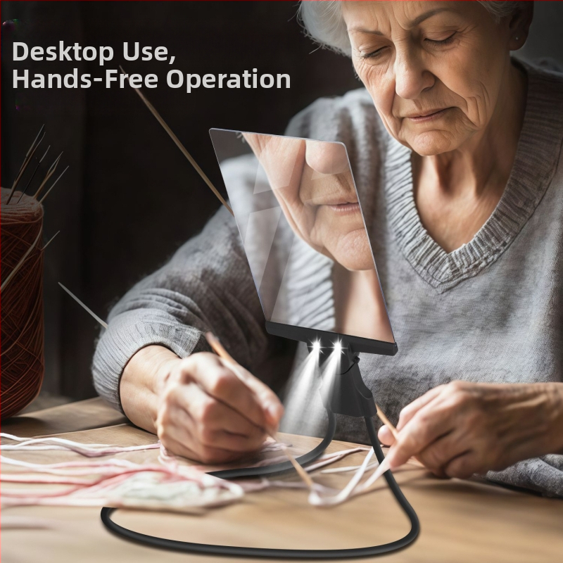 Специална лупа за четене от възрастни хора, ултрависока разделителна способност, мощна синя светлина със светлина, висяща вратна настолна ръчна многофункционална лупа