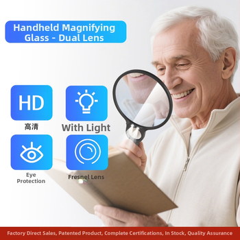 Rankinis didinamasis stiklas 5X 10X didinamasis stiklas, didelės raiškos, skirtas senyvo amžiaus žmonėms, su šviesos diodais skaitymui skirtu didinamuoju stiklu, naujas „Amazon“ modelis