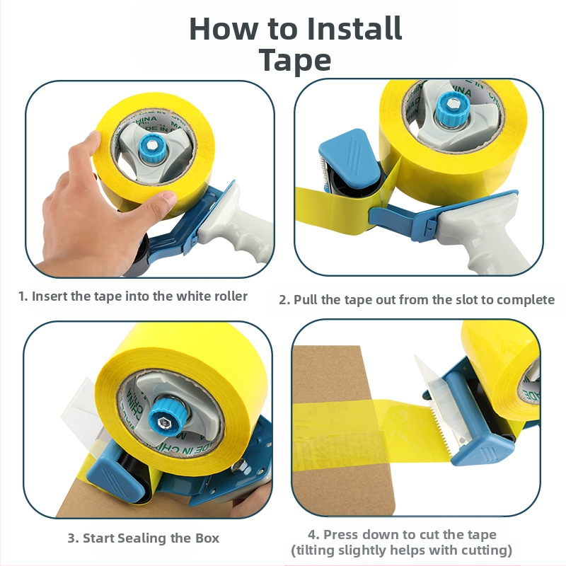 √ 2-инчов метален уплътнител за кутии, прозрачна лента, голяма ролка, резачка за лента, седалка, кутия, уплътнител, опаковъчна машина, партида