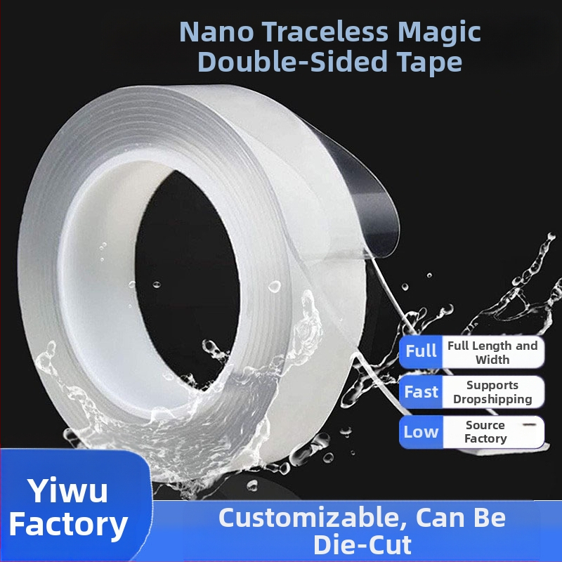 Magas hőmérsékletnek ellenálló kétoldalas ragasztószalag, erős tapadás, mosható, gyúrható varázsragasztó, konyhai penészálló, nyommentes nano ragasztó