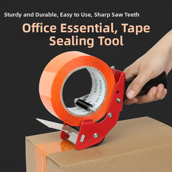 Storo metalo 50 mm rankinis dėžių sandarinimo įrenginys, rankinis mažas juostos pjaustytuvas, permatoma juosta, presas, sėdynė, nešiojamas