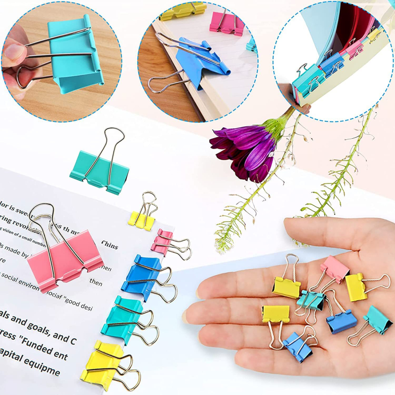 Clemă transfrontalieră cu coadă lungă de culoare, clemă neagră cu coadă de rândunică, clemă metalică pentru bilete, combinație de papetărie creativă pentru birou